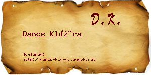 Dancs Klára névjegykártya