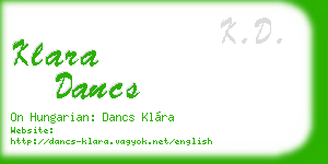 klara dancs business card